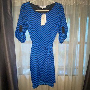 Daniel Rainn NWT Black & Blue Geometric Dress (M)